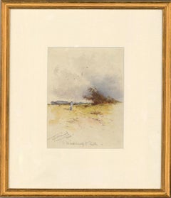 Henry John Sylvester Stannard (1870-1951) - Framed Watercolour, A Windswept Hill