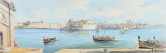 Joseph Galea - 2005 Watercolour, Grand Harbour from Customs House, Malta