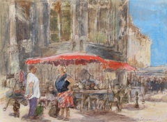 Audrey Lanceman (née en 1931) - Aquarelle du 20e siècle, Place St Jacques, Dieppe