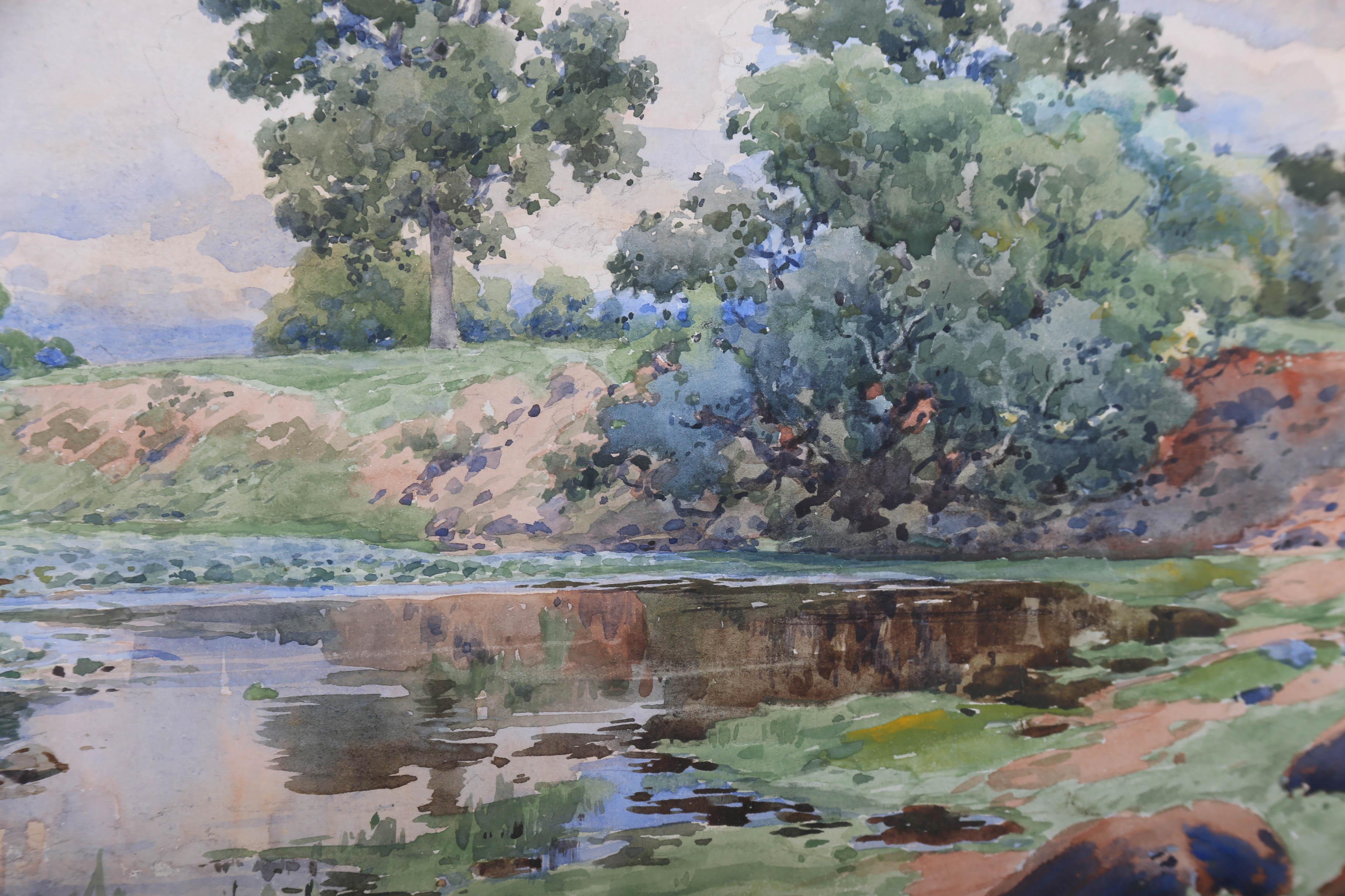 Louis Fairfax Muckley (1862-1926) - Framed 1905 Watercolour, The Lily Pond For Sale 3
