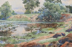 Louis Fairfax Muckley (1862-1926) - Framed 1905 Watercolour, The Lily Pond