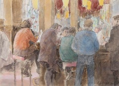 Audrey Lanceman (née en 1931) - Aquarelle du 20e siècle, The Pub