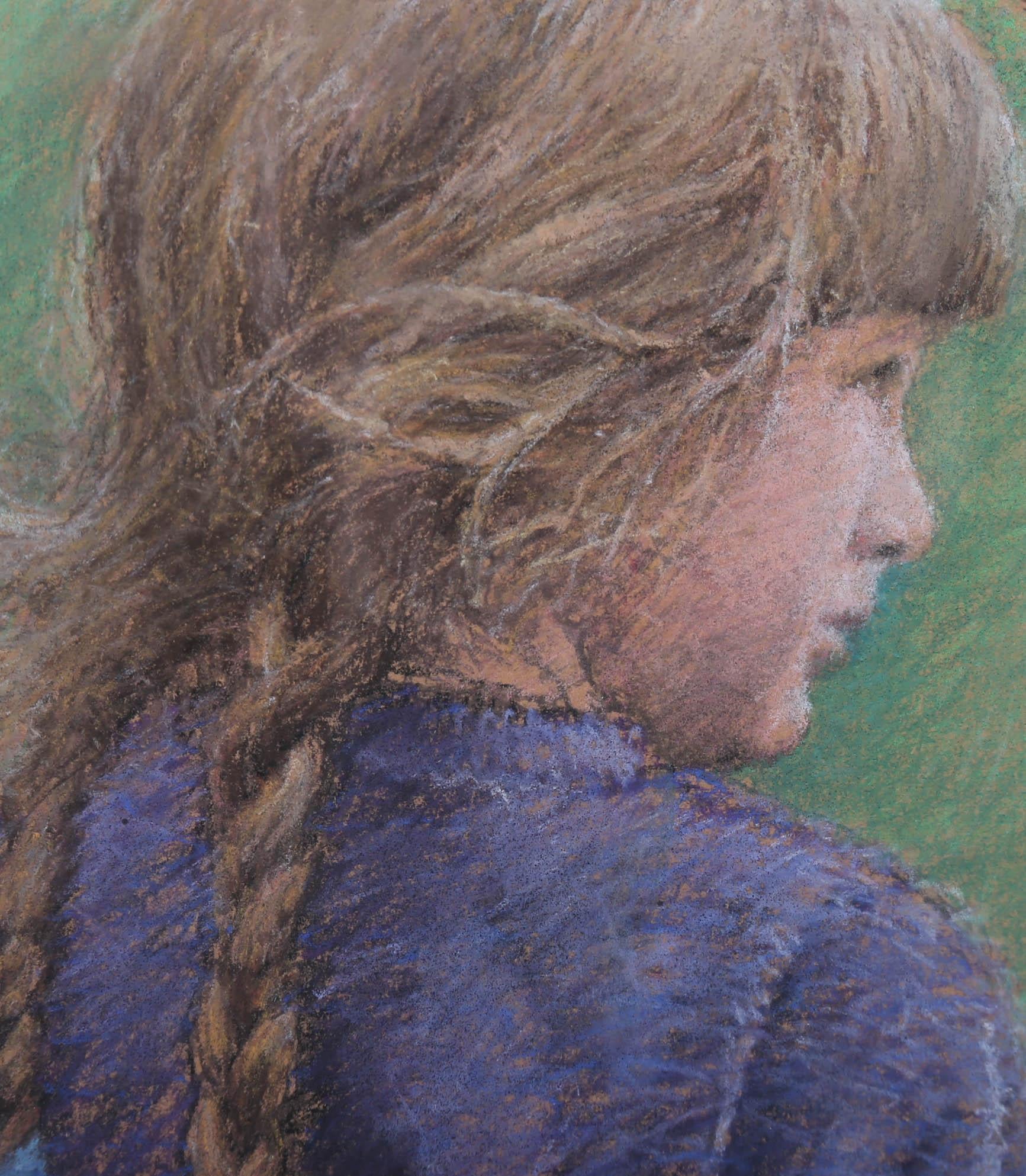 Keith Bowen (b.1950) - Framed 20th Century Pastel, Portrait of a Young Girl 4