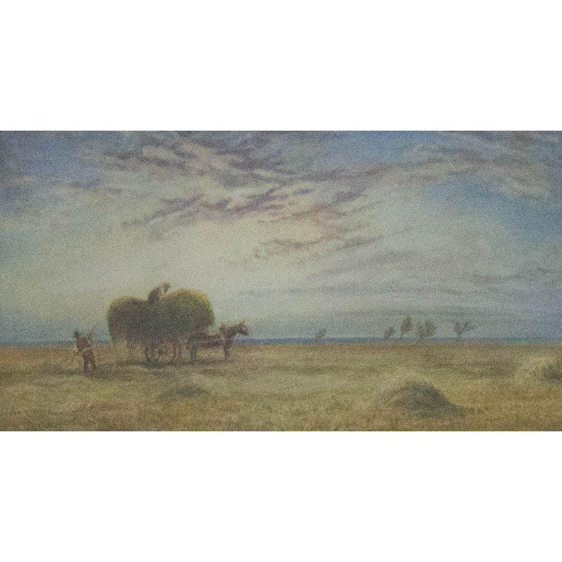 J. W. Oddie (fl.1882-1886) - Framed Watercolour, Gathering the Hay at Dusk For Sale 3