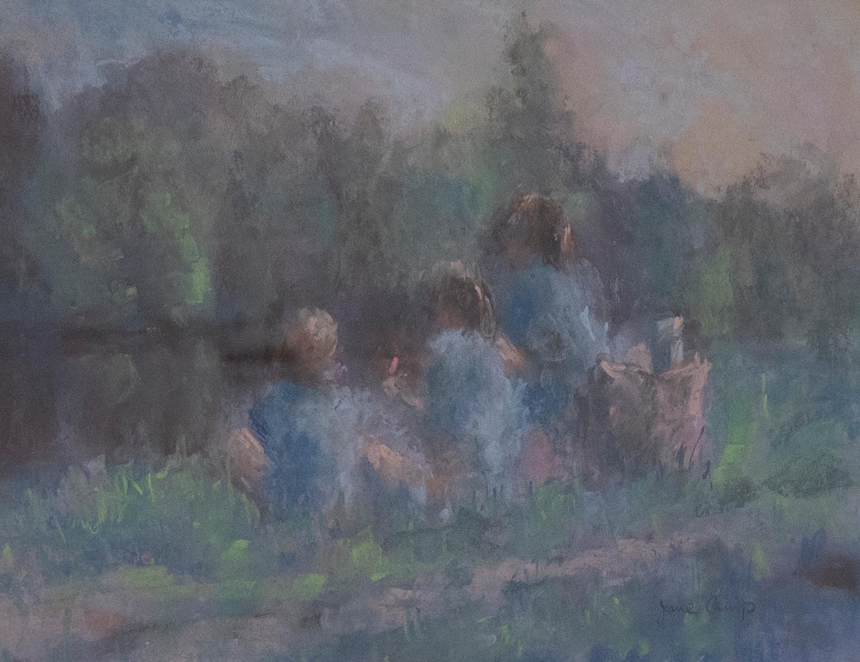 Jane Camp - 20th Century Pastel, On the River Bank For Sale 1