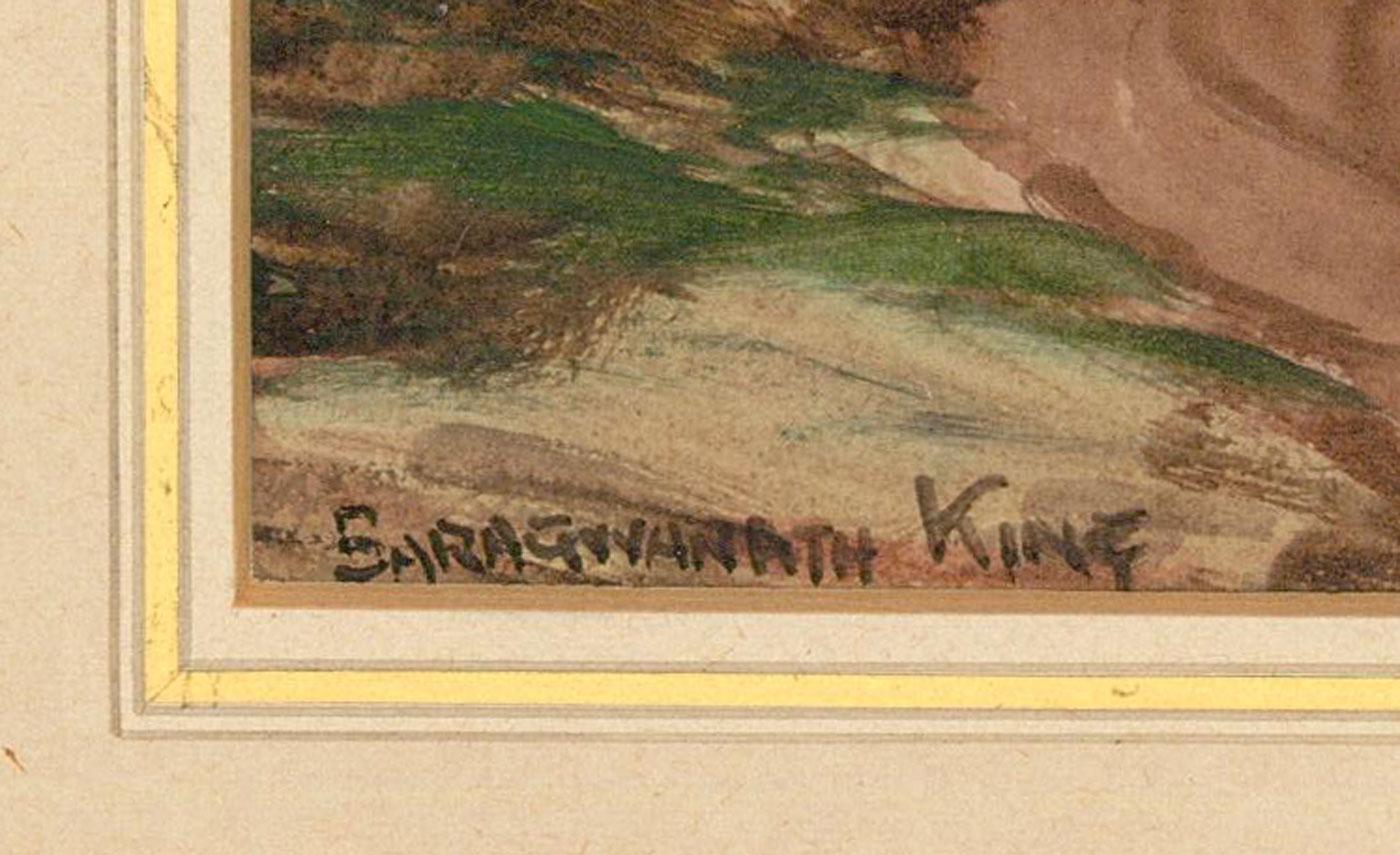 John Baragwanath King (1864-1939) - Framed Watercolour, Homestead at Eventide For Sale 3
