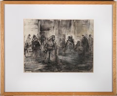 Antonio Mari Ribas (1906-1974) - Framed India Ink Study, Shadows of the Old Town