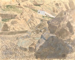 Erik Smith RWS (1914-1972) - 1962 Watercolour, On the Cliffs