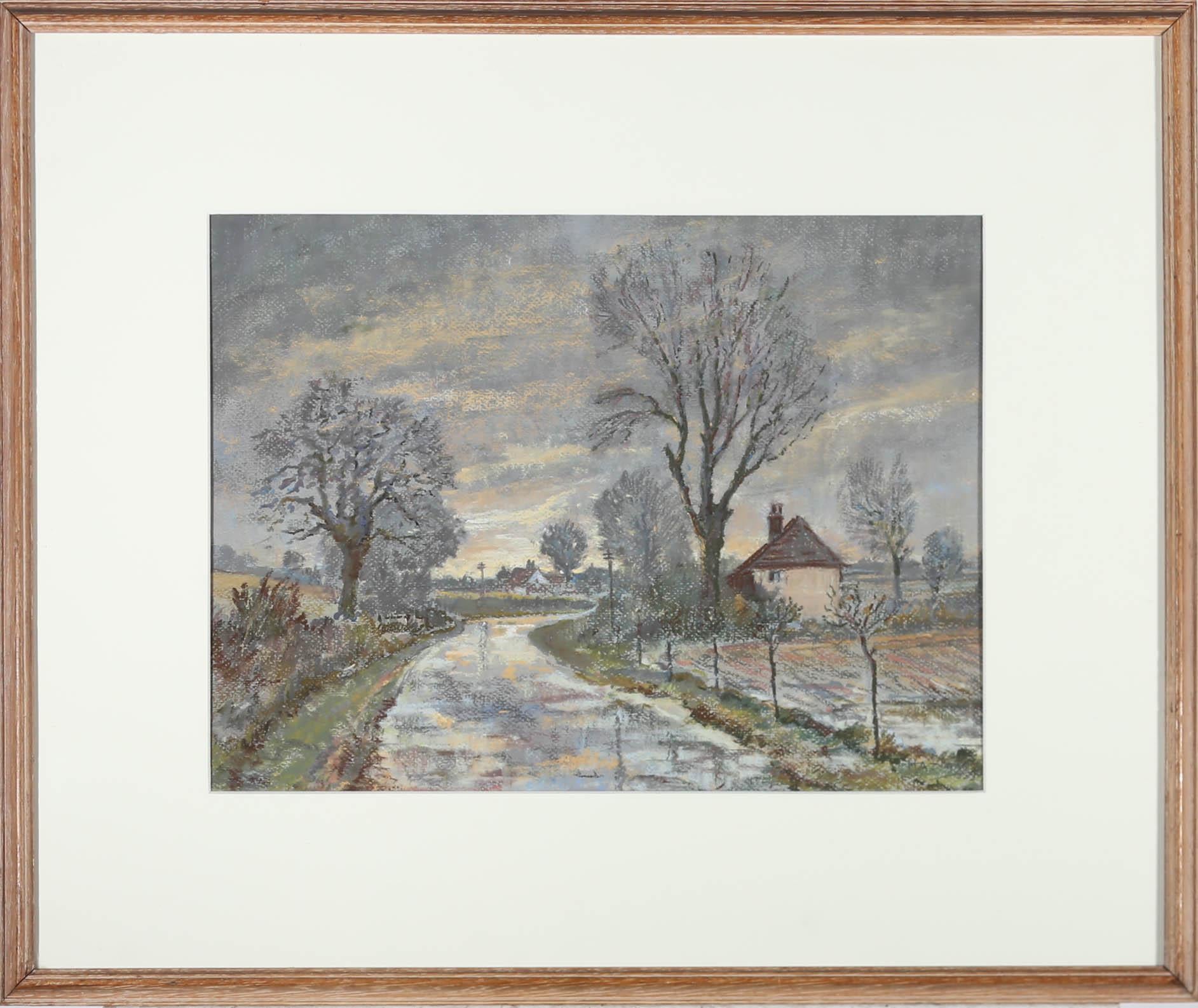 Landscape Art di Unknown - Pastello del XX secolo incorniciato - Il tempo britannico