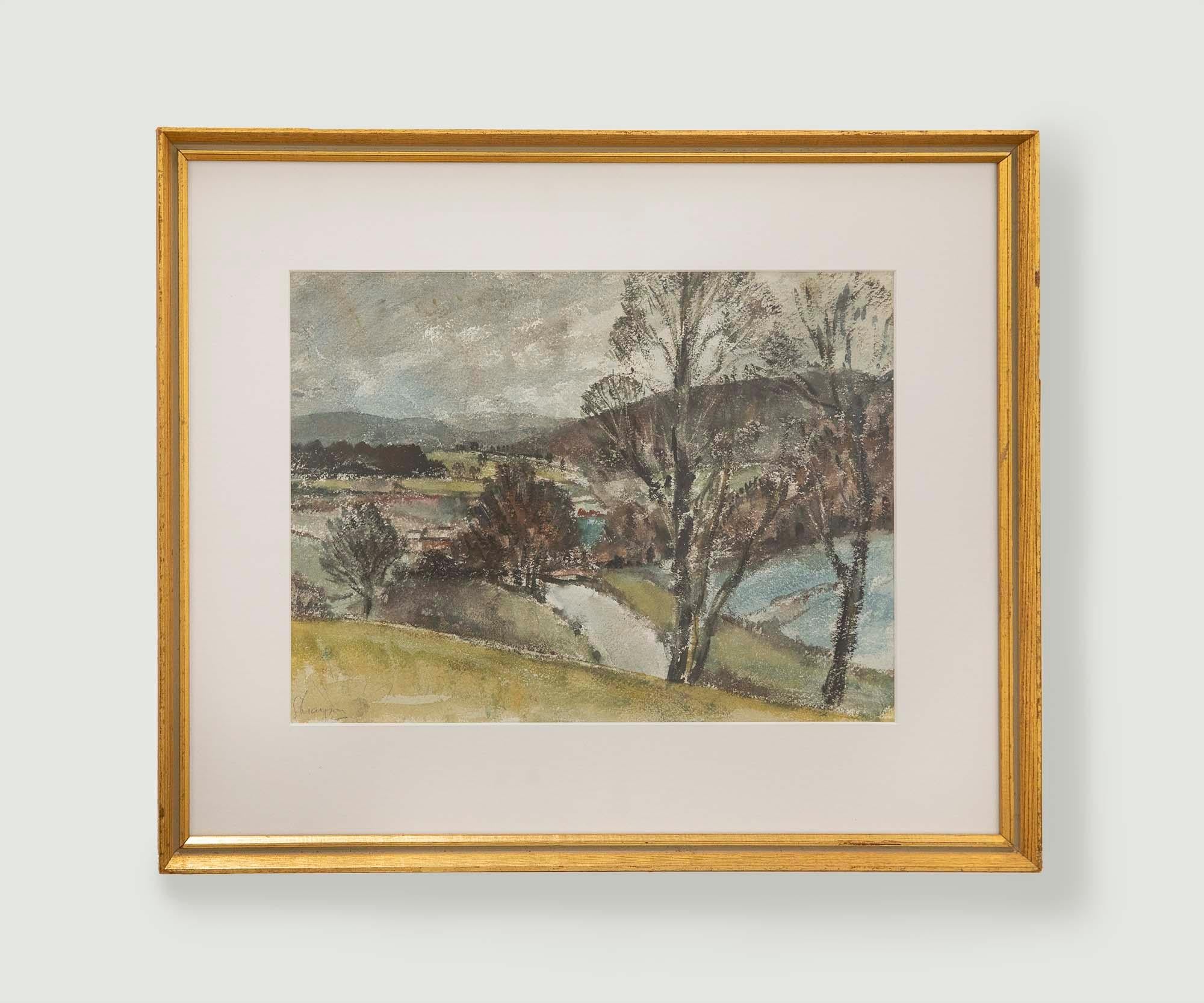 Framed 20th Century Watercolour - Winter Trees - Art by Unknown