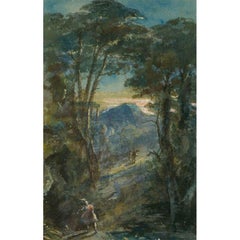 Charlotte Vawser (fl.1837-1875) - Framed Watercolour, Figures on a Woodland Path