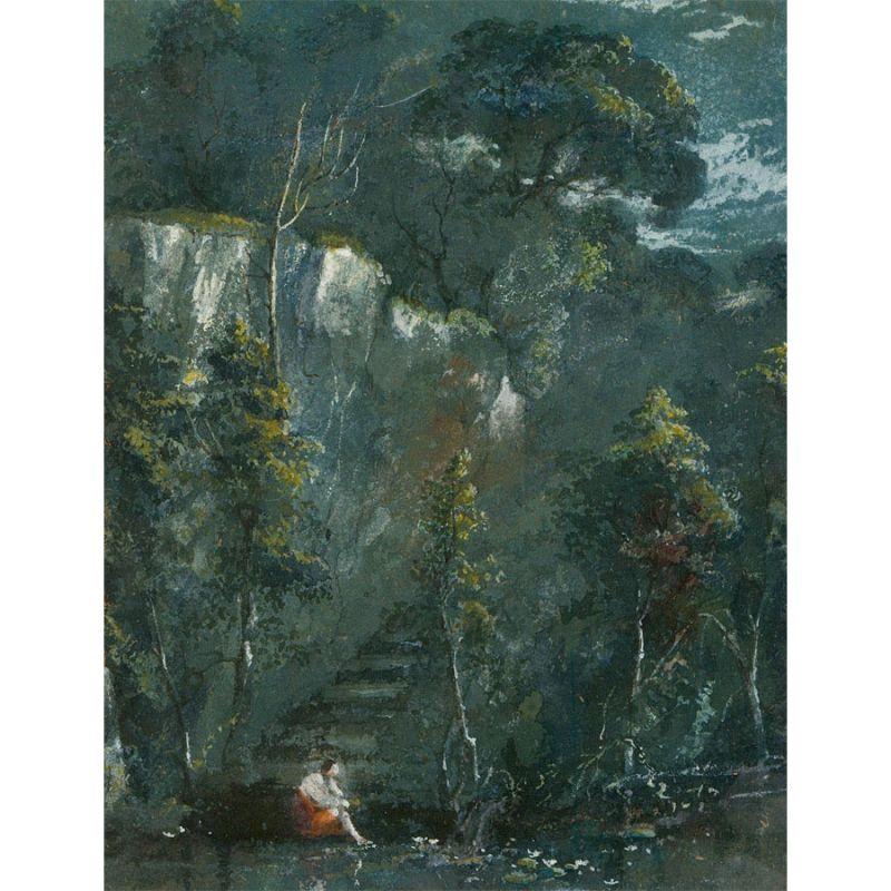 Charlotte Vawser (fl.1837-1875) - Acuarela enmarcada, La tumba de Virgilio en venta 1