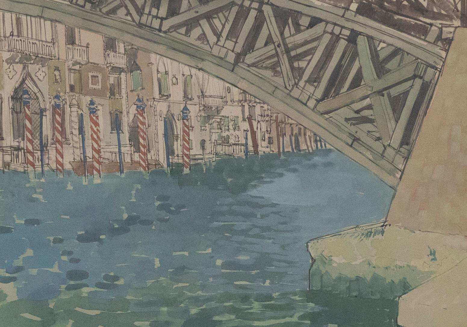 Erik Smith RWS (1914-1973) - Framed Watercolour, Grand Canal Venice For Sale 1