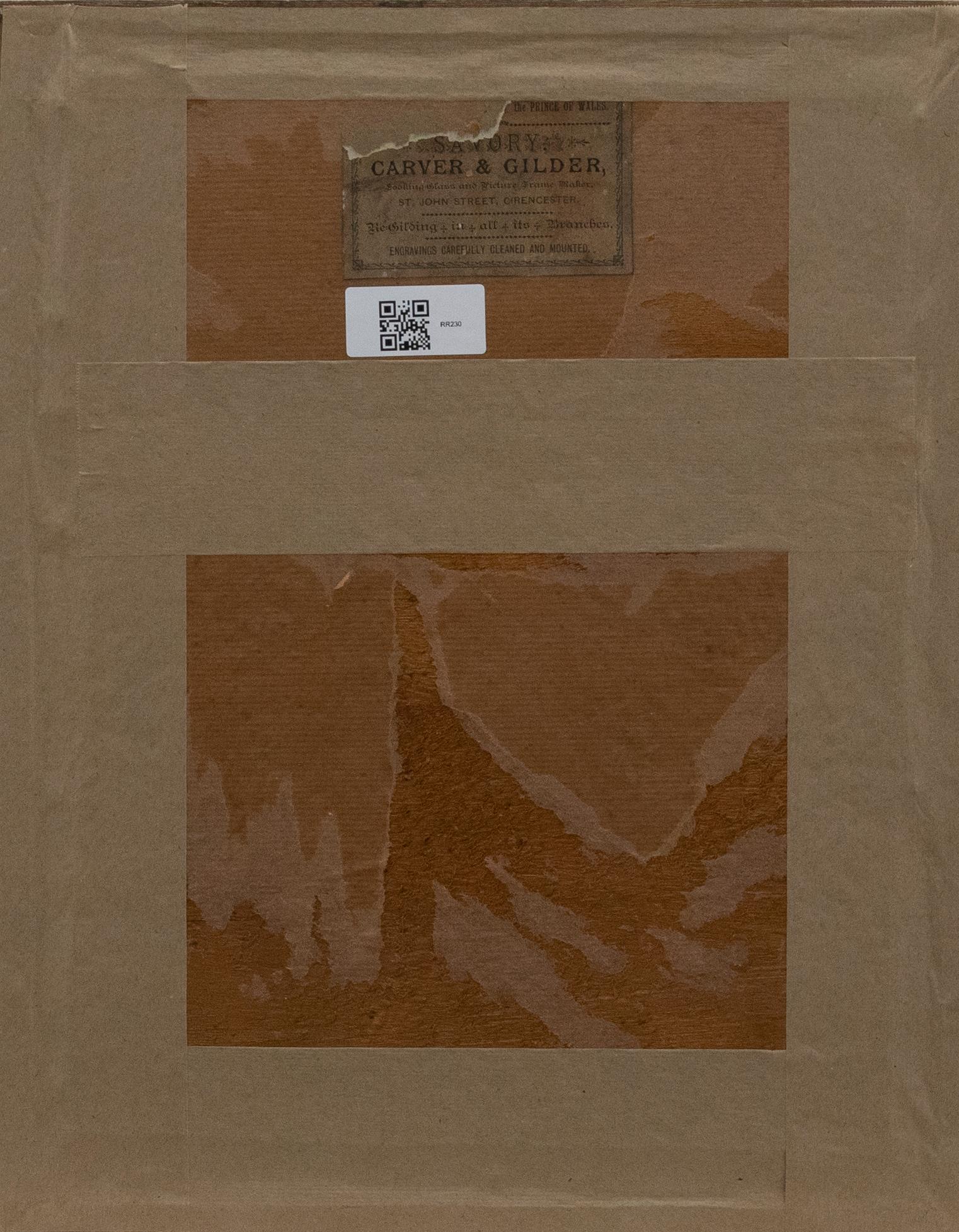 Gerahmtes Aquarell des 19. Jahrhunderts, Stadt Rouen (Beige), Landscape Art, von Unknown
