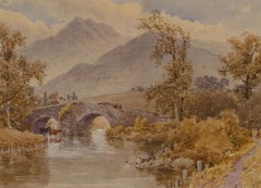 William James Boddy (1832-1911) - 1890 Watercolour, Bridge Near Portinscale