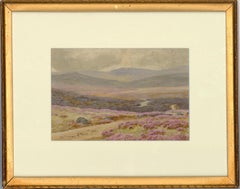 William S. Morrish (1844-1917) - Framed Watercolour, Dartmoor On Scorhill Down