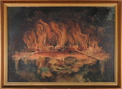 Vintage Zoltan Hecht (1890–1968) - American School 1960 Ink Study, Paleolithic Blaze