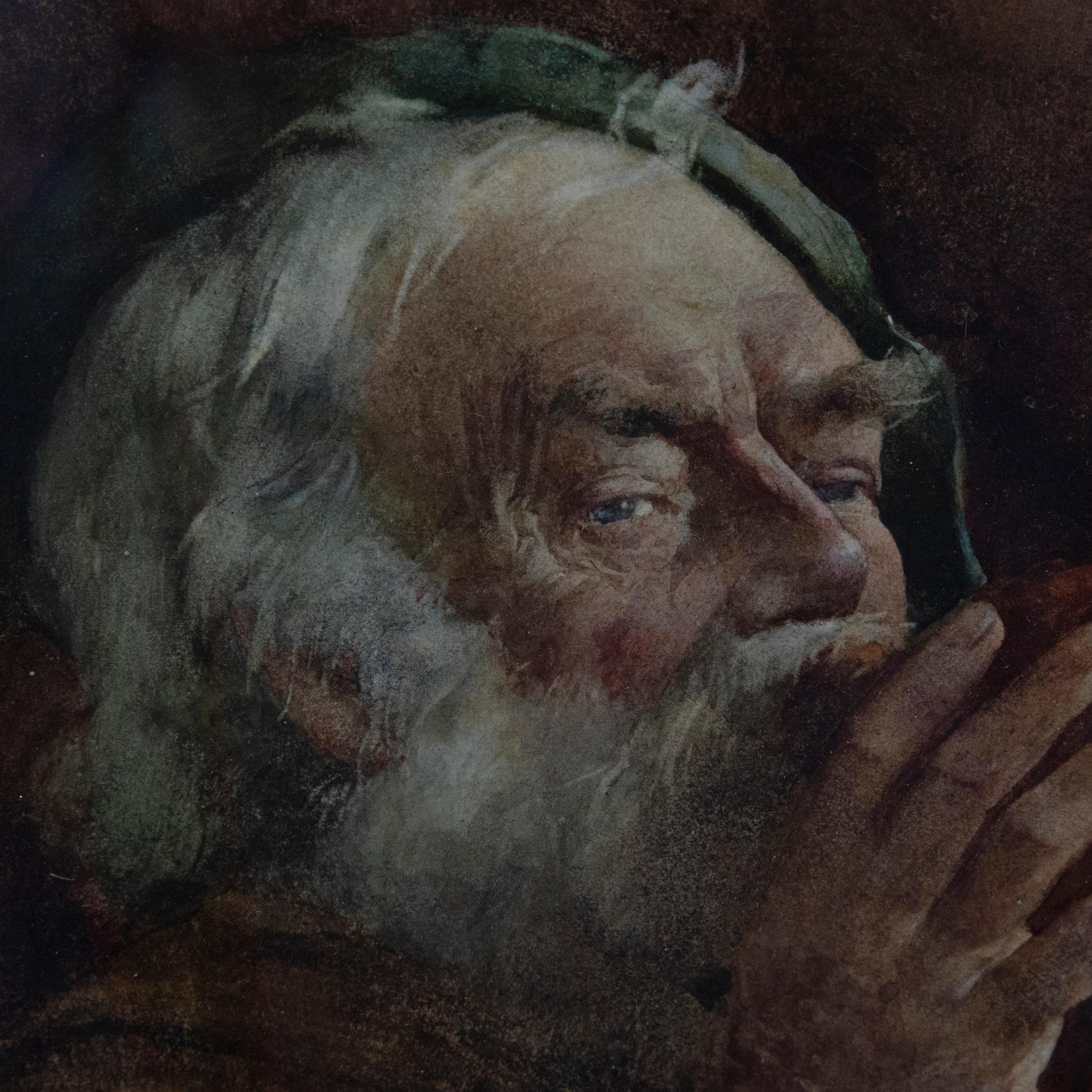 G. Rushton - Framed 19th Century Watercolour, Flagon Drinker For Sale 3