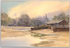 Ashton Cannell (1927-1994) - Aquarelle du 20e siècle, Brentford Creek