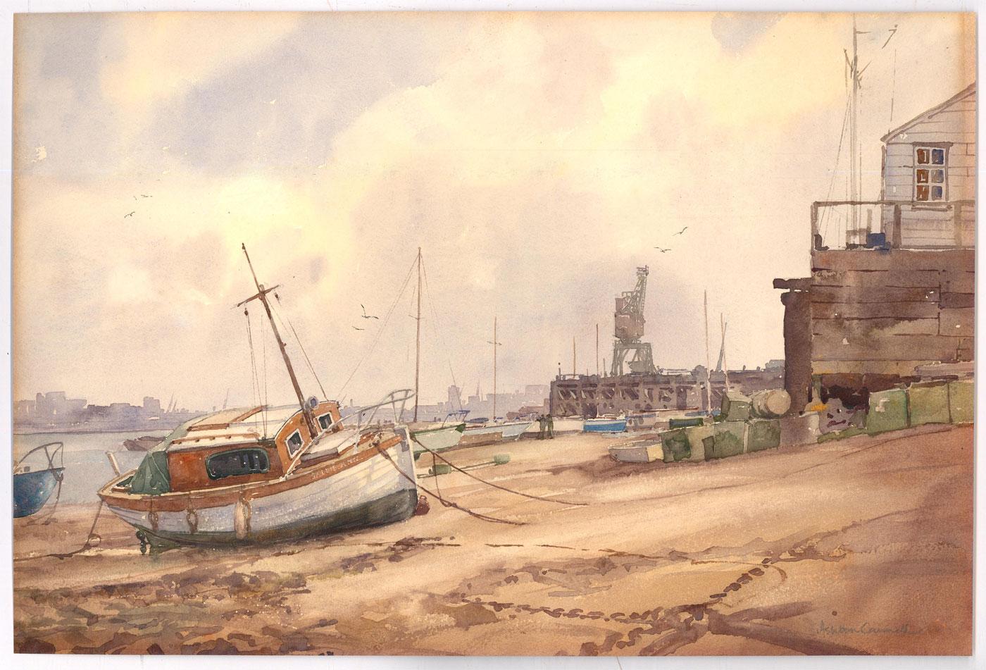 Ashton Cannell (1927-1994) - 20th Century Watercolour, Low Water For Sale 1
