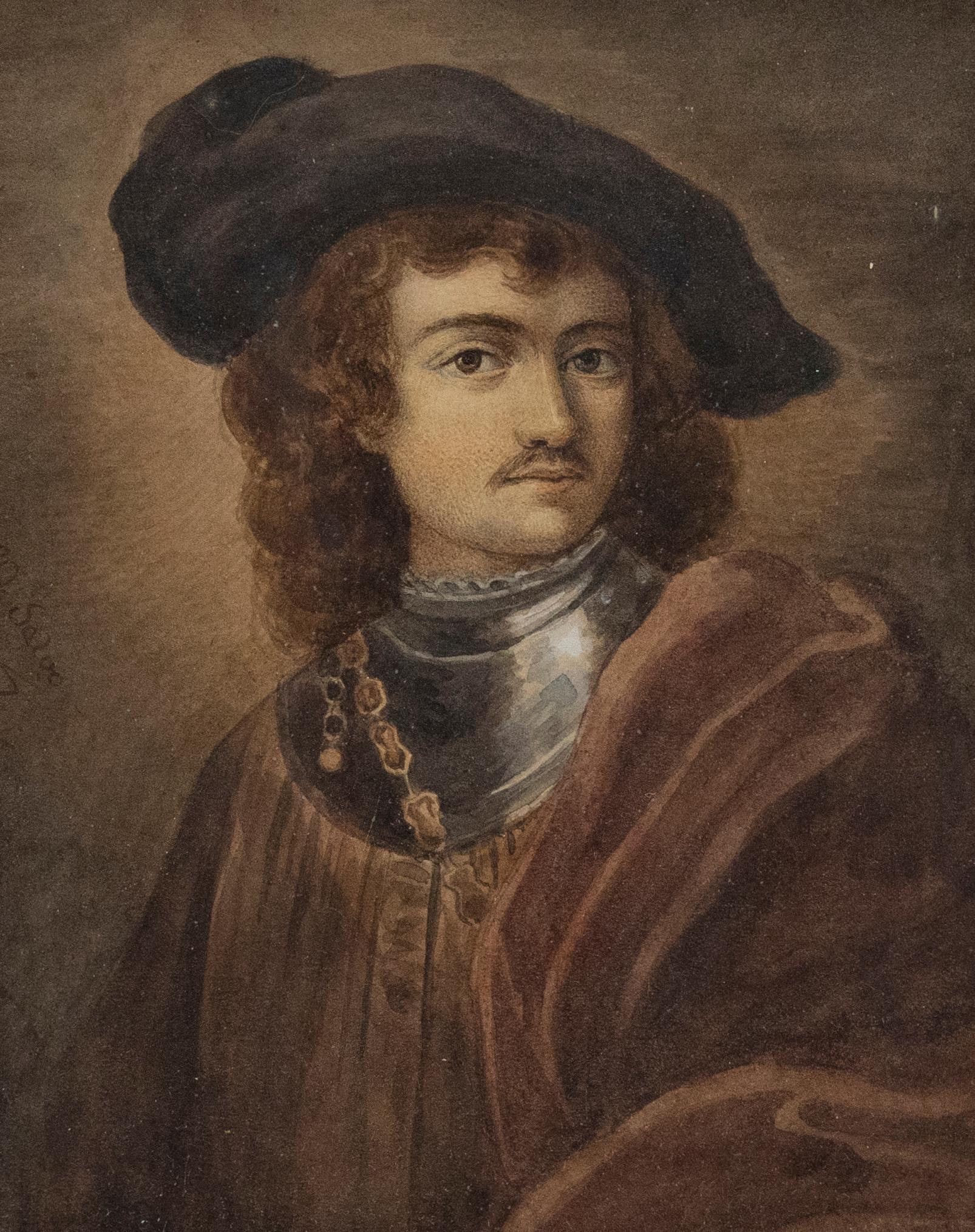 L. De Salvo after Rembrandt - 19th Century Watercolour, Captain W. Bavion For Sale 1