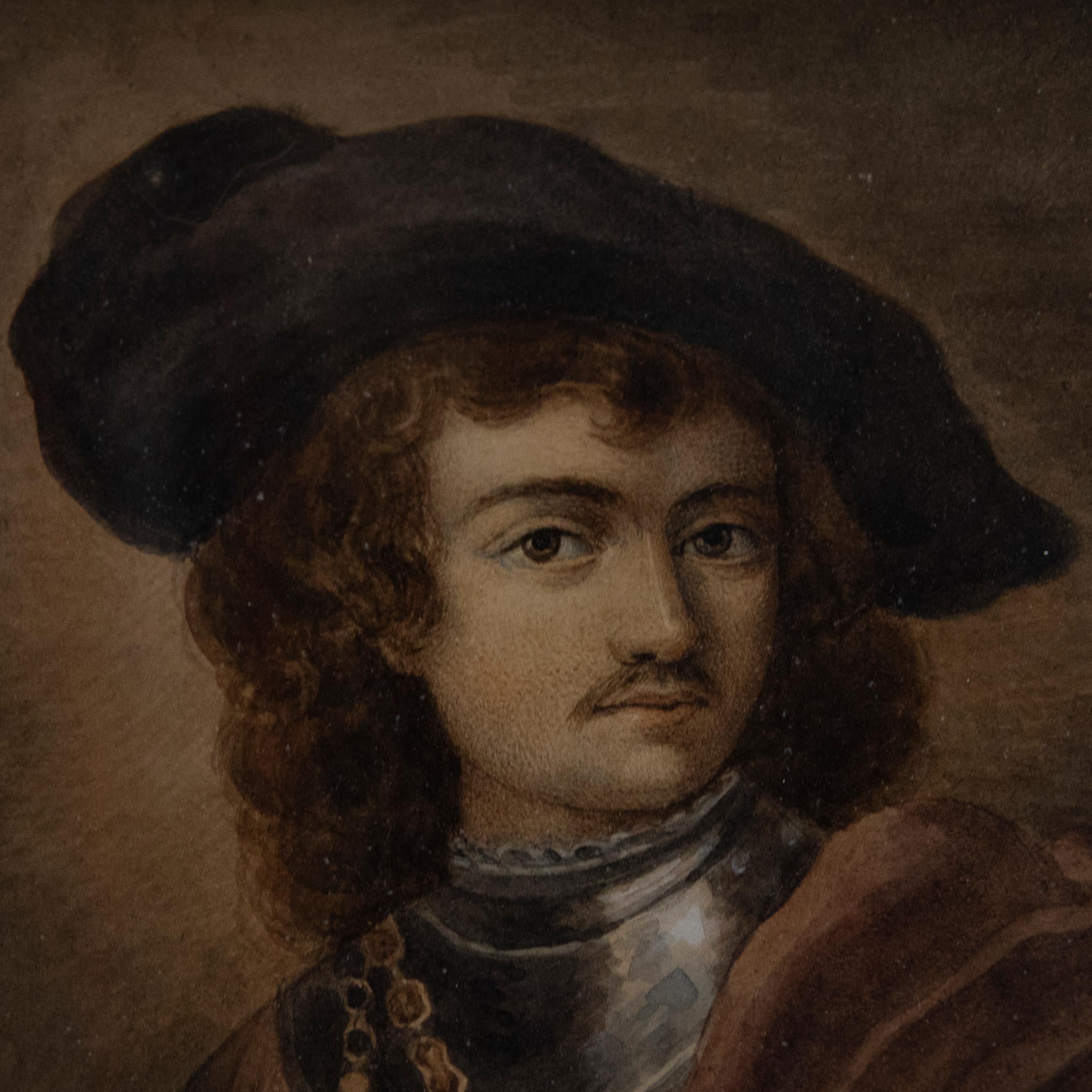L. De Salvo after Rembrandt - 19th Century Watercolour, Captain W. Bavion For Sale 3