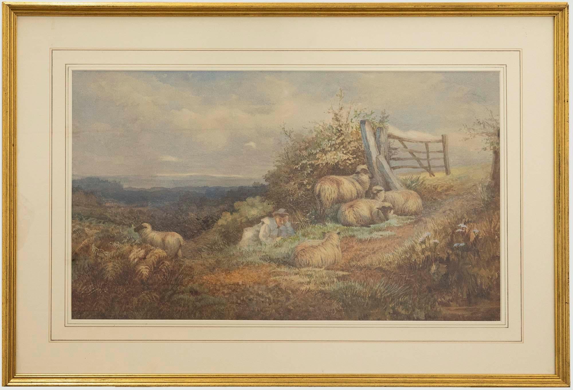Unknown Landscape Art - Manner of Thomas George Cooper (1836–1901) - Watercolour, Shepherd's Rest