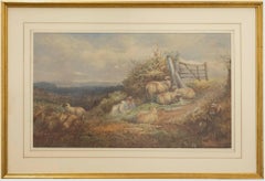 Manière de Thomas George Cooper (1836-1901) - Aquarelle, Repos du berger
