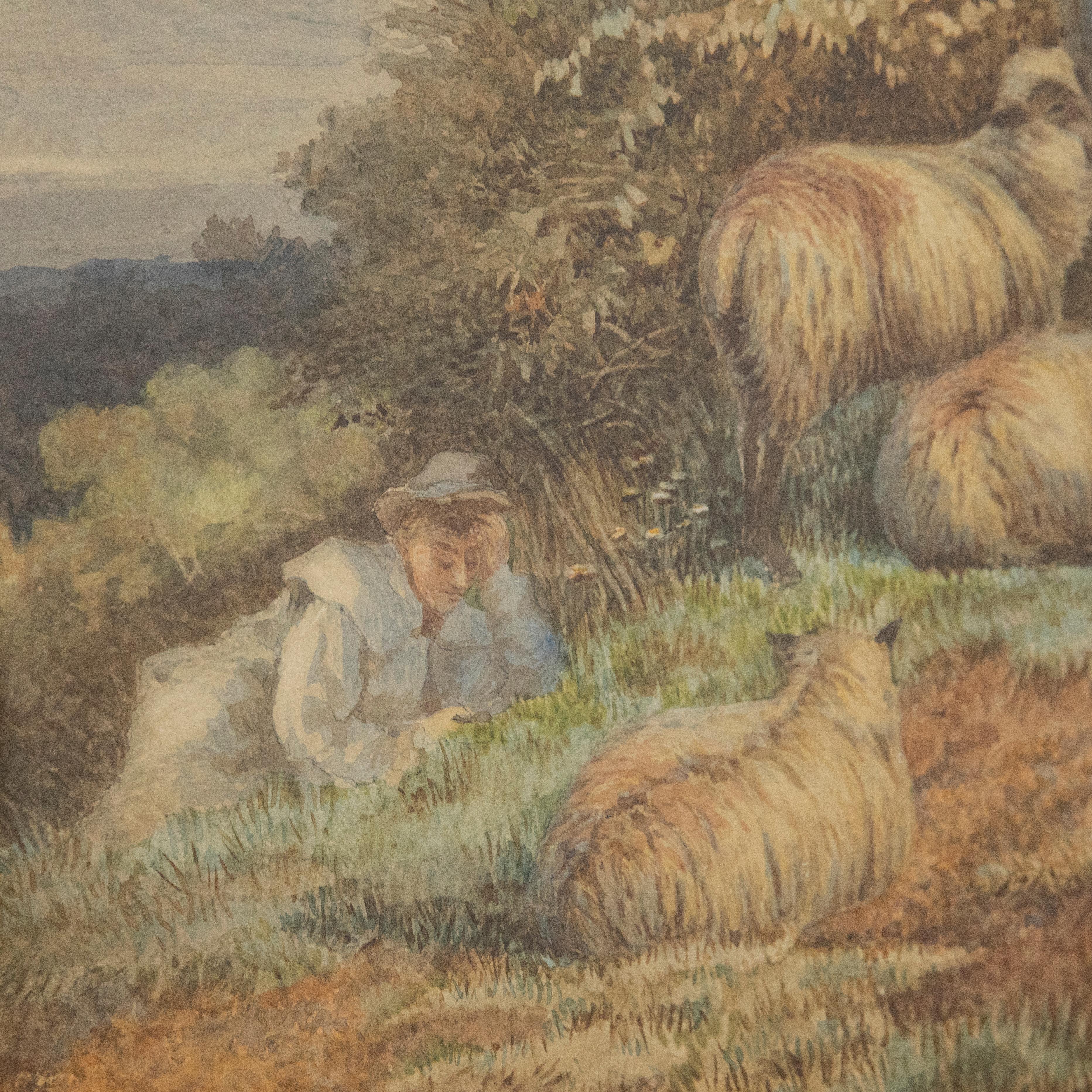 Manner of Thomas George Cooper (1836–1901) - Watercolour, Shepherd's Rest For Sale 1
