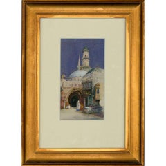 Framed Early 20th Century Watercolour - Entrance to the Mosque