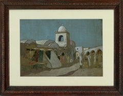 Framed Mid 20th Century Gouache - North African Town