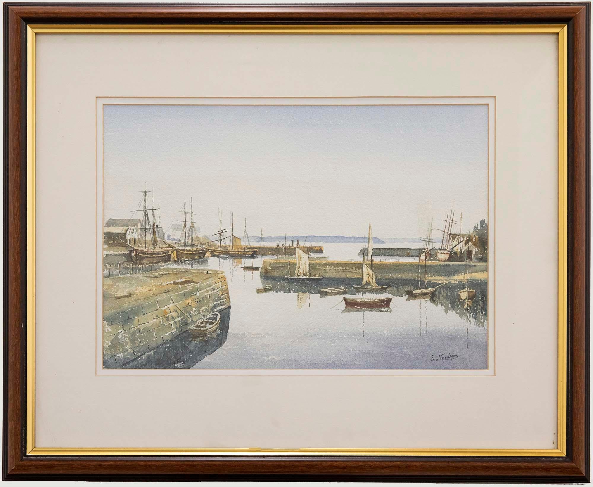 Eric Thompson - Contemporary Watercolour, Harbour at Guernsey