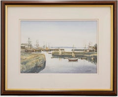 Eric Thompson - Aquarelle contemporaine, Harbour at Guernsey