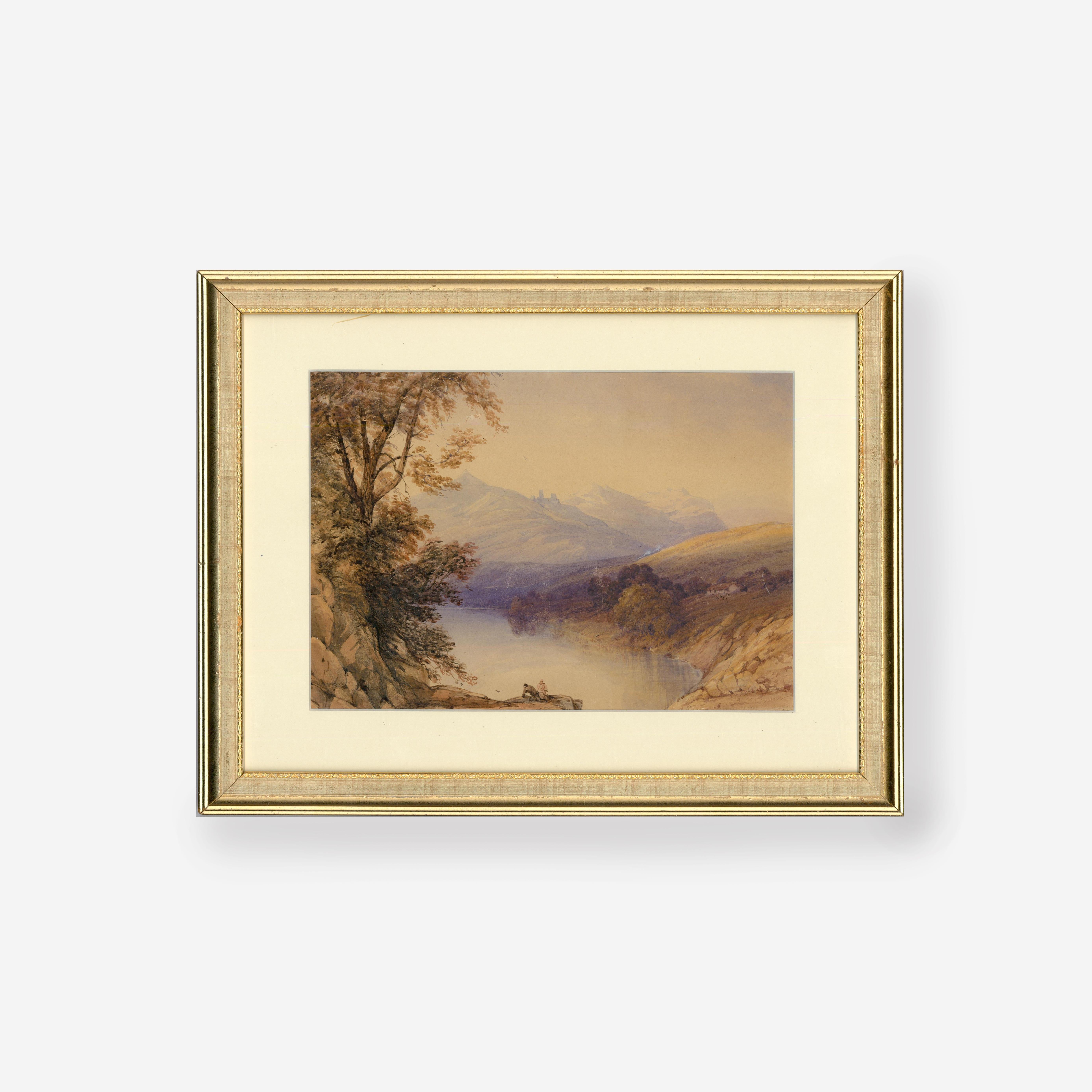 Attrib. James Duffield Harding (1798-1863) - Framed Watercolour, Above The River For Sale 3