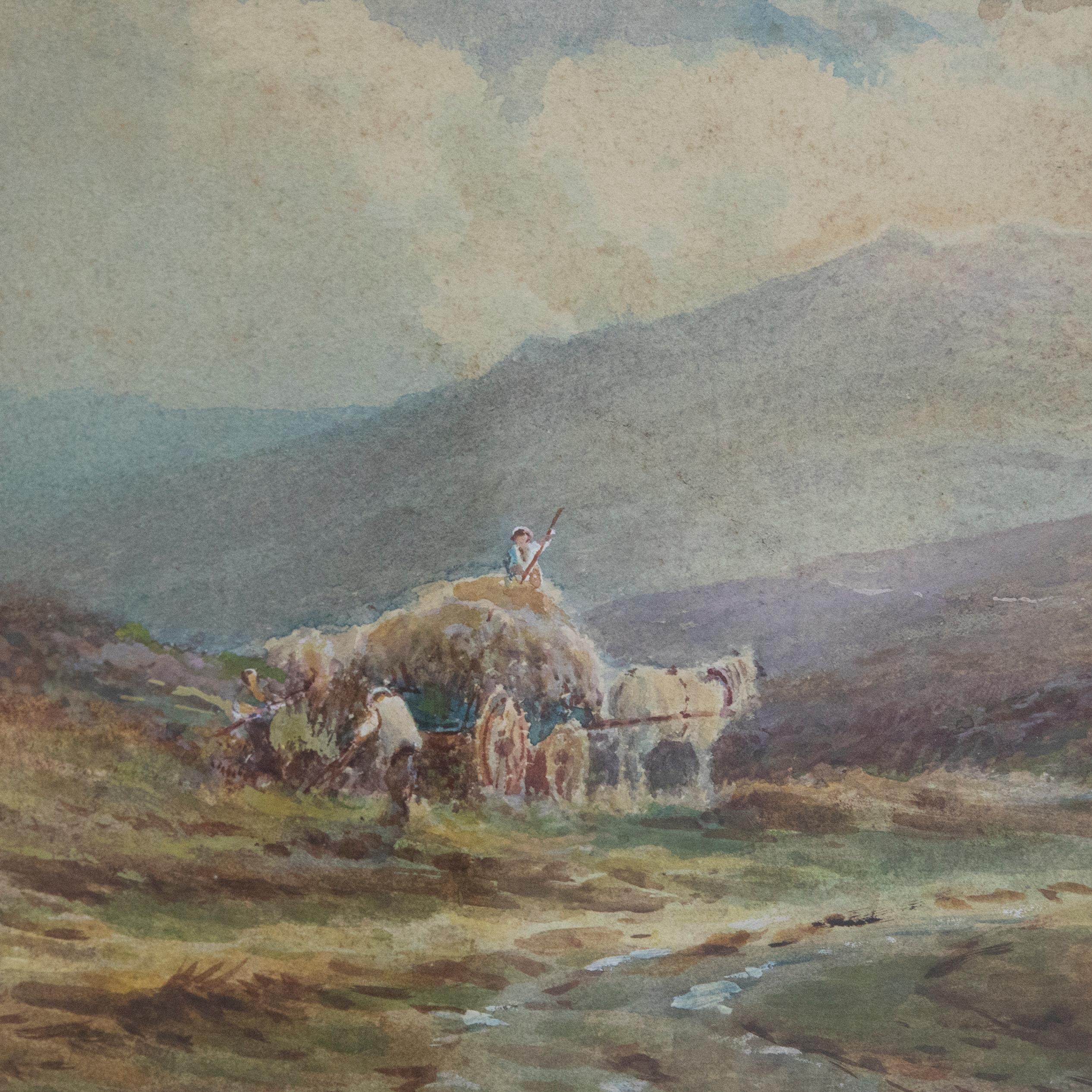 Rubens Southey (1881-1933) - Watercolour, Hay Cart in the Mountains For Sale 3