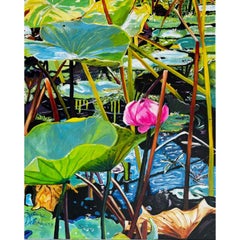 Water Garden with Pink Lotus No. 3
