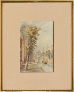 19th Century Watercolour, Ghent Canal