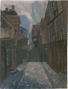 Acquerello del 20° secolo - Strade acciottolate