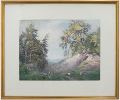 Antique Max Ludby RI, RBA (1858-1943) - Framed Watercolour, A Surrey Woodland