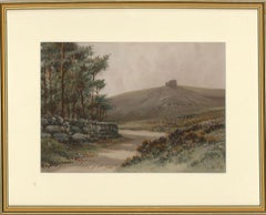 Vintage Reginald Daniel Sherrin (1891-1971) - Mid 20th Century Gouache, Tor on the Hill