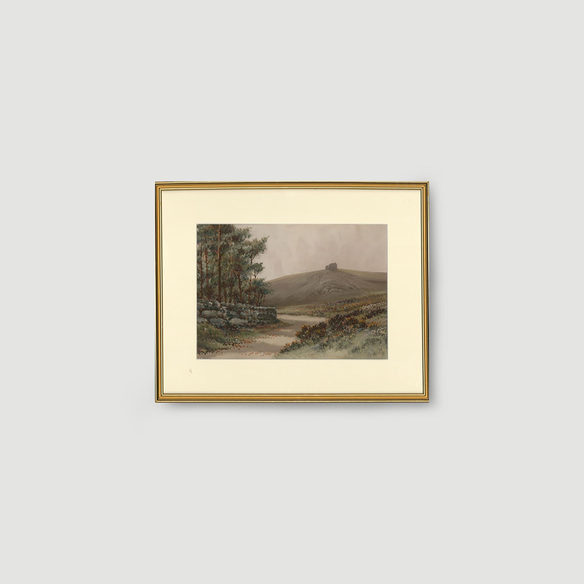 Reginald Daniel Sherrin (1891-1971) - Mid 20th Century Gouache, Tor on the Hill For Sale 4