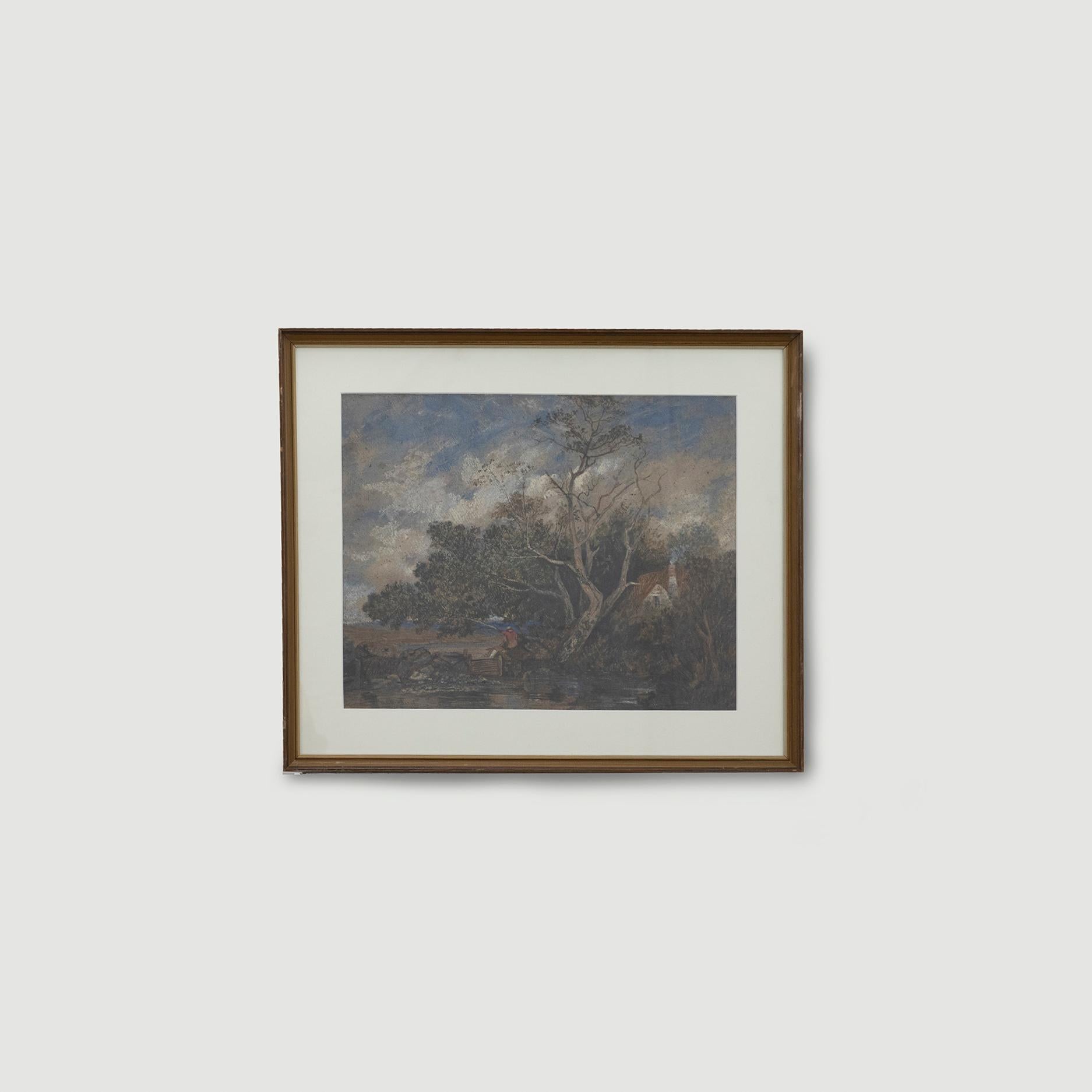 Richard Bond (1808-1886) - Framed 1861 Watercolour, On The Lledder For Sale 1