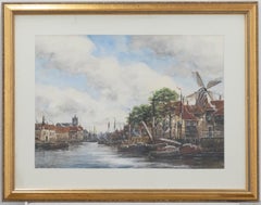 Jan van Couver (Hermanus Koekkoek Jr.) (1864-1910) -Watercolour, The Dutch Port