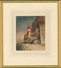 19th Century Watercolour, A Coastal Meeting