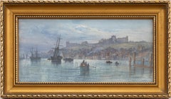 Framed Late 19th Century Watercolour - Whitby Abbey From the Sea