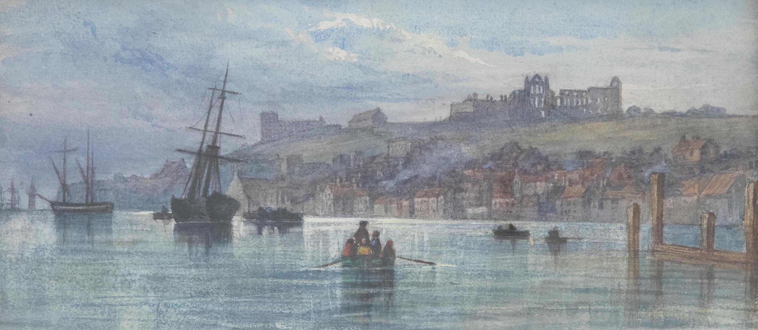 Framed Late 19th Century Watercolour - Whitby Abbey From the Sea 1