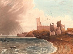 Antique Early 19th Century Watercolour - Dunstanburgh Castle