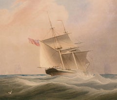 Mid 19th Century Watercolour - British Sailing Ship