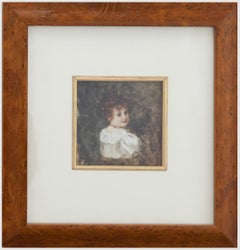 Antique Framed 19th Century Watercolour - Portrait of a Young Girl