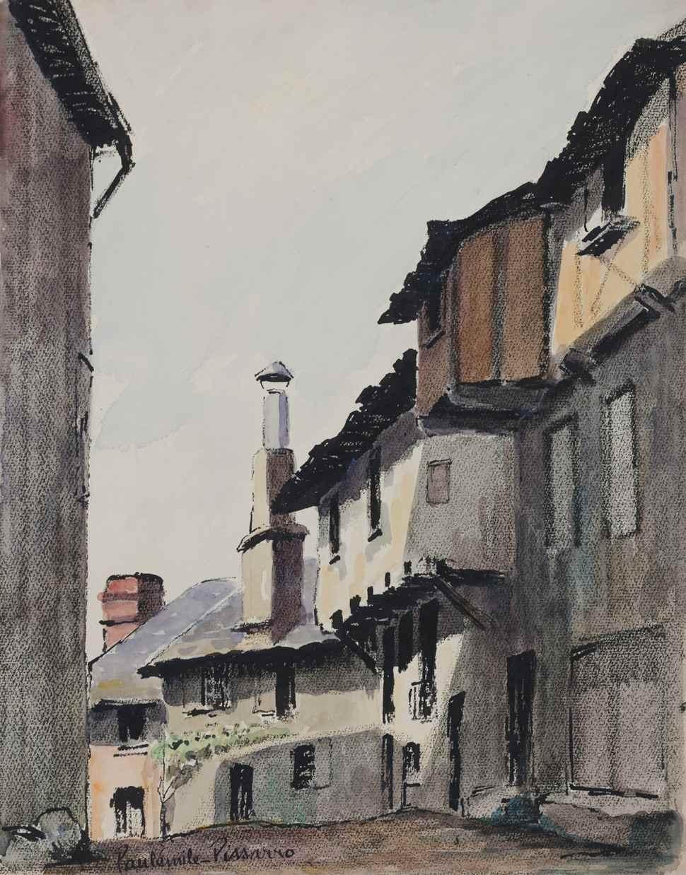 Village in Normandy by Paulémile Pissarro (1884 - 1972) 

Watercolour, ink and charcoal on paper
40 x 31.2 cm (15 ³/₄ x 12 ¹/₄ inches)
Signed lower left, Paulémile Pissarro
Executed in 1920

SOLD UNFRAMED 

This work is accompanied by a certificate